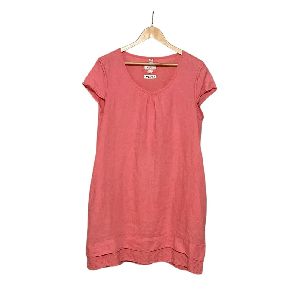 Malvin Germany Coral Short Sleeve Linen Dress